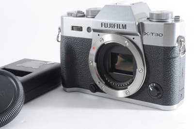 Fujifilm X-T30 Silver Mirrorless Digital Camera Body Near MINT w/ Cap, Battery