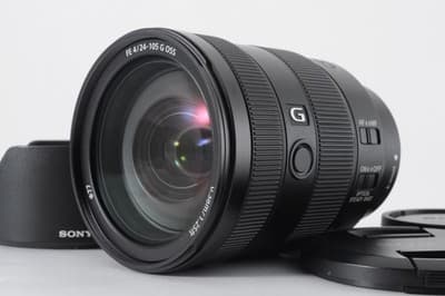 SONY FE 24-105mm F/4 OSS G Lens Near MINT w/ Front and Rear Caps, Hood.