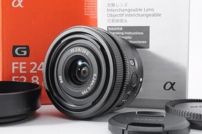 SONY FE 24mm F/2.8 G Lens Near MINT w/ Hood, Front and Rear Caps, Manual