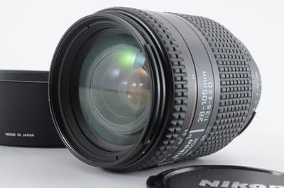 NIKON AF NIKKOR 28-105mm F/3.5-4.5 D Lens Near MINT w/ Front and Rear Caps, Hood