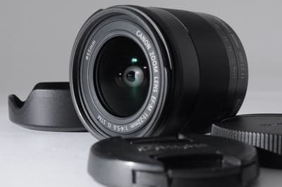CANON EF-M 11-22mm F/4-5.6 IS STM Lens Near MINT w/ Front and Rear Caps, Filter