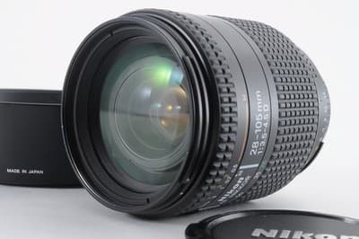 NIKON AF NIKKOR 28-105mm F/3.5-4.5 D Lens Near MINT w/ Front and Rear Caps, Hood