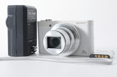 SONY Cyber-shot WX500 White Near MINT Compact Camera w/ Strap Battery Charger