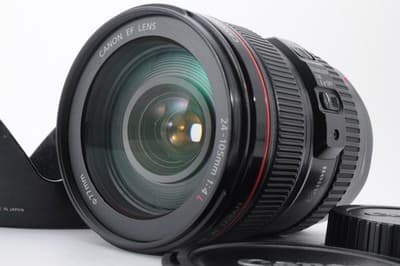 CANON EF 24-105mm F/4 L IS USM Lens Near MINT w/ Front and Rear Caps, Hood.