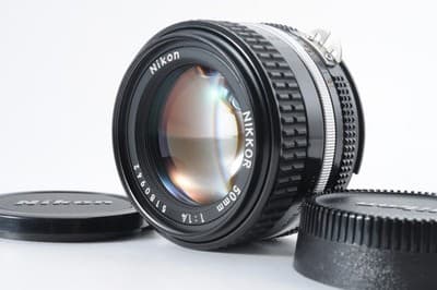 NIKON Ai-s 50mm F/1.4 Lens Near MINT w/ Front and Rear Caps nikkor mf standard